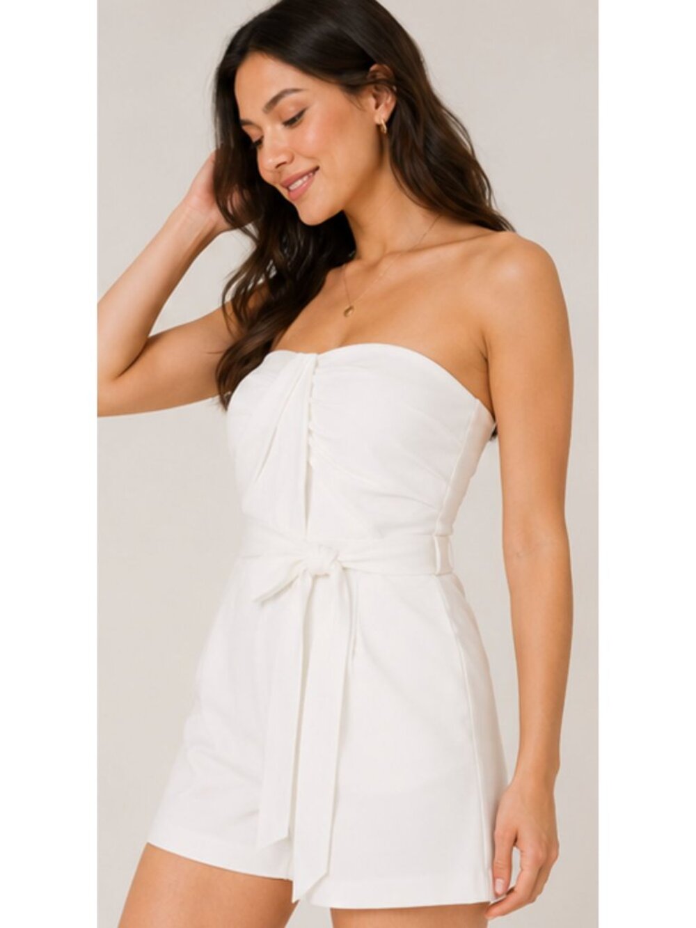 Great Jones White Strapless Romper Tie Waist XS - Picture 4 of 7